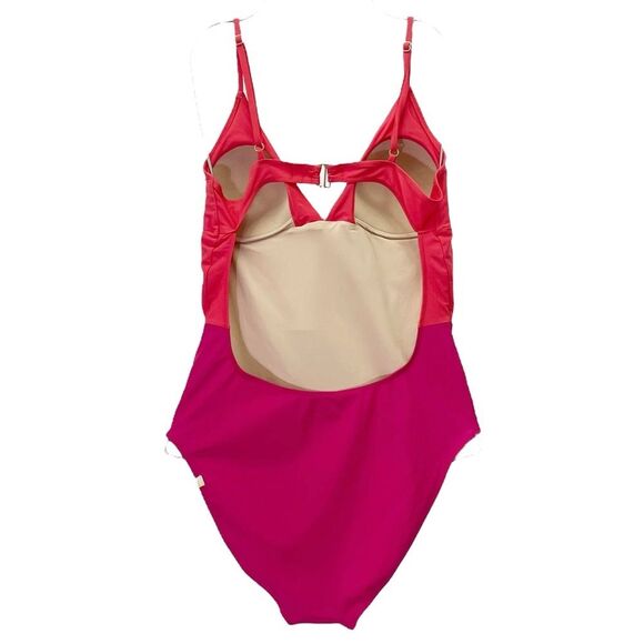 Summersalt The Wave One Piece Swimsuit Pink Red Size 10 Eco Fabric Colorblock - Picture 3 of 15